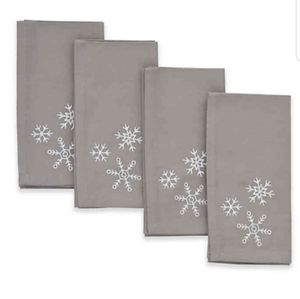 ED Embroidered Snowflake table napkins set of 8